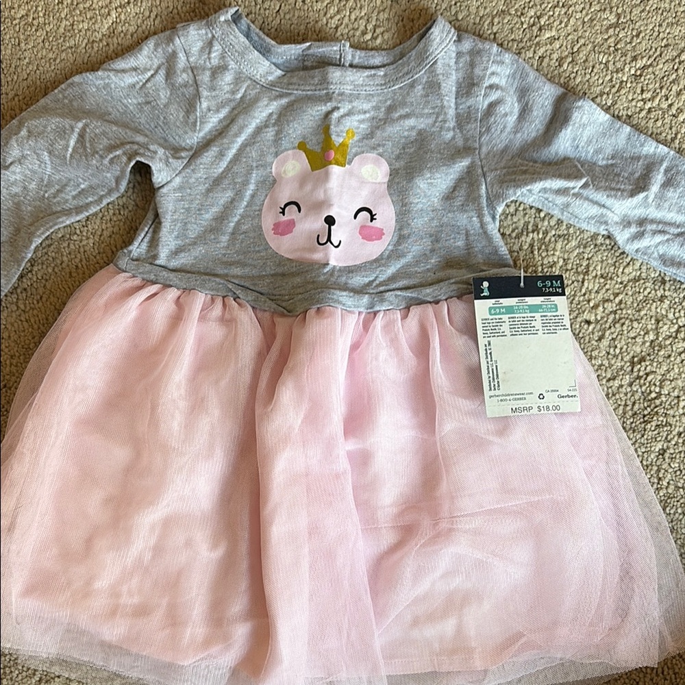 Gray and Pink Bear Dress
